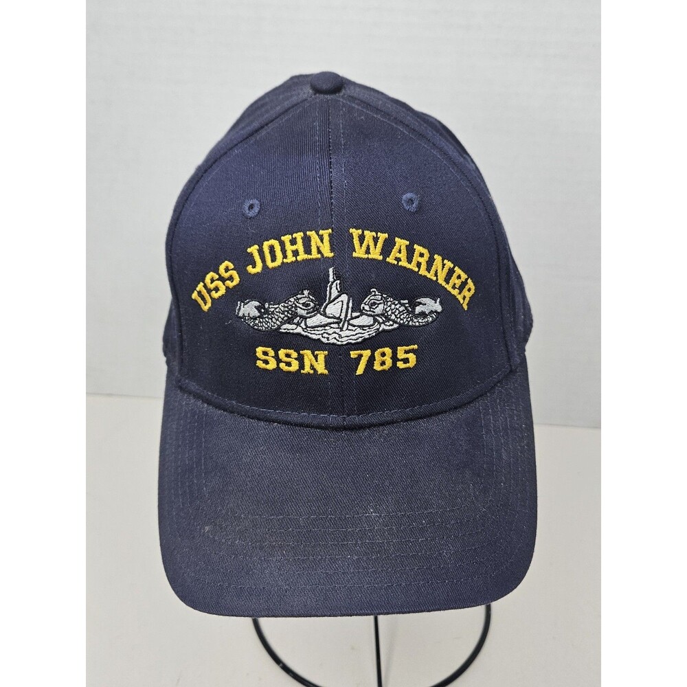 USS John Warner SSN-785 Ball Cap Submarine Silver Dolphins US Navy Sub Vet Hat